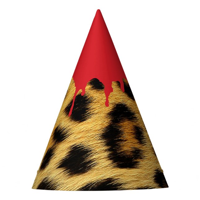 Chapéu De Festa Pele de leopardo de Halloween - Mordida sangrenta  (Frente)