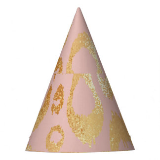 Chapéu De Festa Pele-leopardo, textura de ouro-rosa