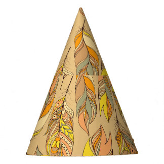 Chapéu De Festa Penas de Abstrato coloridas: Padrão de colheita