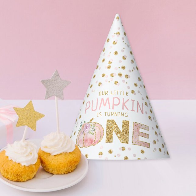 Chapéu De Festa Pequeno primeiro aniversario de Meninas de Abóbora (Criador carregado)