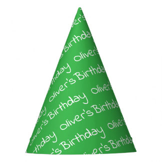 Chapéu De Festa Personalized Boy's Name Birthday Green Party Hats