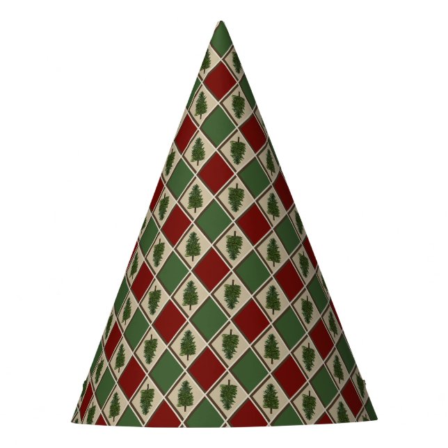 Chapéu De Festa Pine Tree e Harlequin Paper Party Hat (Frente)