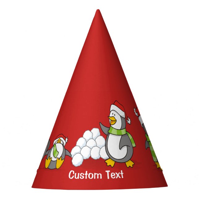Chapéu De Festa Pinguins de Natal (Frente)