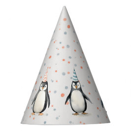 Chapéu De Festa Pinguins do Partido, aquarela, aniversário infanti