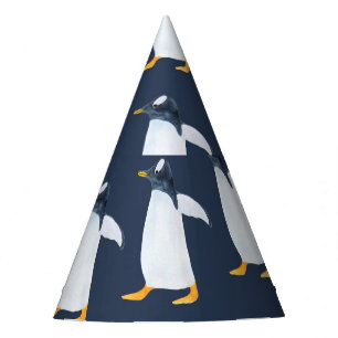 Chapéu De Festa Pinguins: Pequena Cor de Água Escura