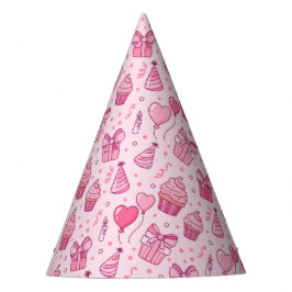Chapéu De Festa Pink Cupcakes Birthday Hat