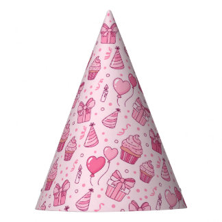 Chapéu De Festa Pink Cupcakes Birthday Hat