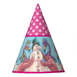 CHAPÉU DE FESTA PINK FLAMINGO SNOWMAN FURIAY PARTITY HAT