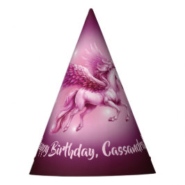 Chapéu De Festa Pink Pegasus "Happy Birthday"