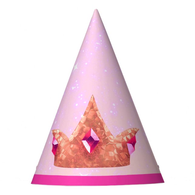 Chapéu De Festa Pink Princess Birthday Party Hat (Frente)