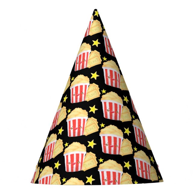 Chapéu De Festa Pipoca E Bilhetes Noturnos De Filme (Frente)