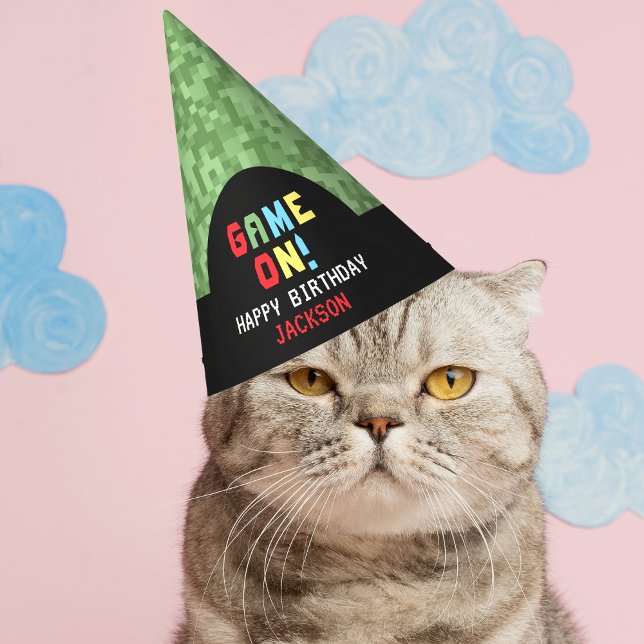 Chapéu De Festa Pixels Arcade Jogo Nível Superior Aniversário de c (Criador carregado)