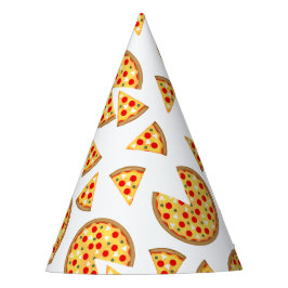 Chapéu De Festa Pizza divertida legal e padrão de fatias em branco
