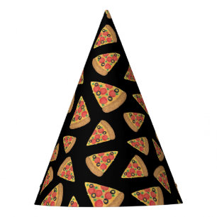Chapéu De Festa Pizza Party Pepperoni Novelty Black