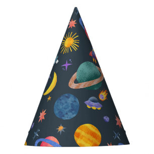 Chapéu De Festa Planetas Espaciais Astronautas Lua Estende Anivers