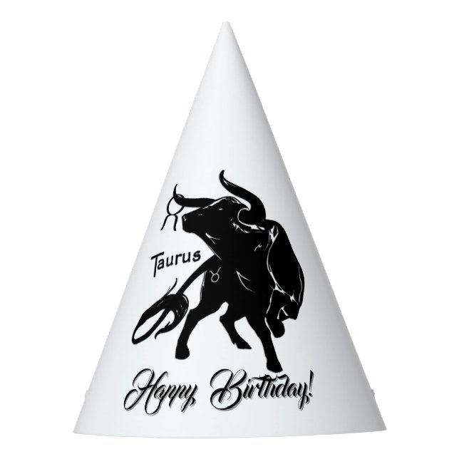Chapéu De Festa Poderoso Taurus, Parabéns do Bull Zodiac (Frente)