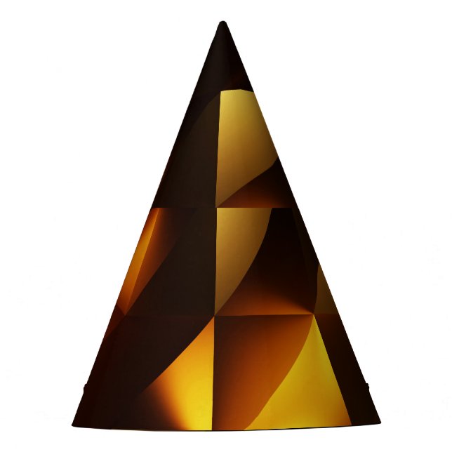 Chapéu De Festa Polígono Dourado: renderização de Abstrato 3D (Frente)