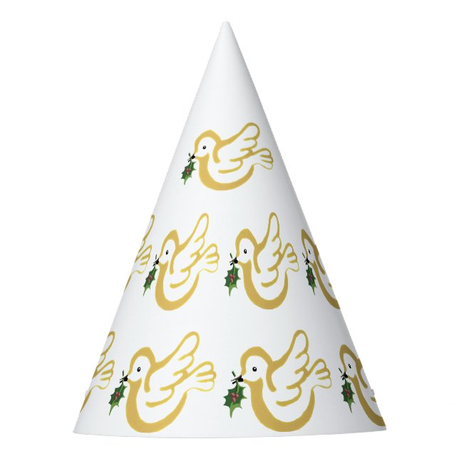 chapéu de festa pombo da paz de Natal (Frente)