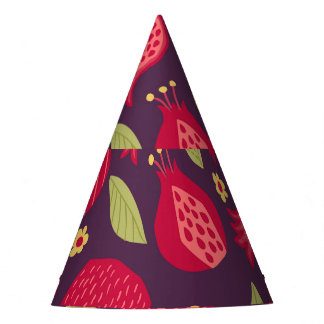 Chapéu De Festa Pomegranatos suculentos: ilustração de safra.