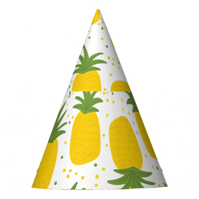 Chapéu De Festa Pontos de abacaxi: Design de Fruta de Verão (Frente)