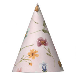 Chapéu De Festa Primavera Wildflower Cone Paper Party Hat