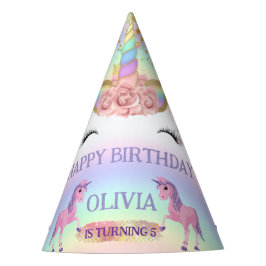 Chapéu De Festa Primeiro aniversario Arco-Íris do Unicórnio