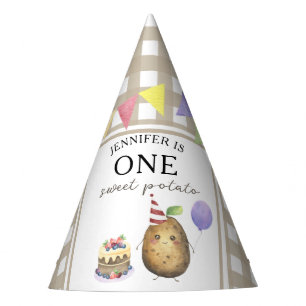 Chapéu De Festa Primeiro aniversario de Batata de Aquarela