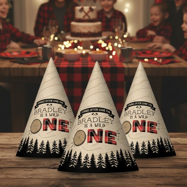 Chapéu De Festa Primeiro aniversario de Lumberjack Boys, Xadrez da (Criador carregado)