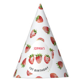 Chapéu De Festa Primeiro Aniversário de Morango