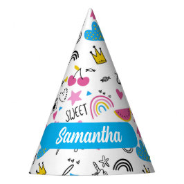 Chapéu De Festa Primeiro Nome Branco Bonito Unicórnio Padrão Arco-
