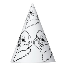 Chapéu De Festa Pug de Arte de Linha Personalizável