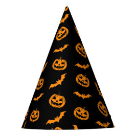 Chapéu De Festa Pumpkin Bat Trick ou Tratar Padrão Escuro