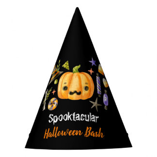 Chapéu De Festa Pumpkin Spooktacular Festa de Halloween Bash, Pret
