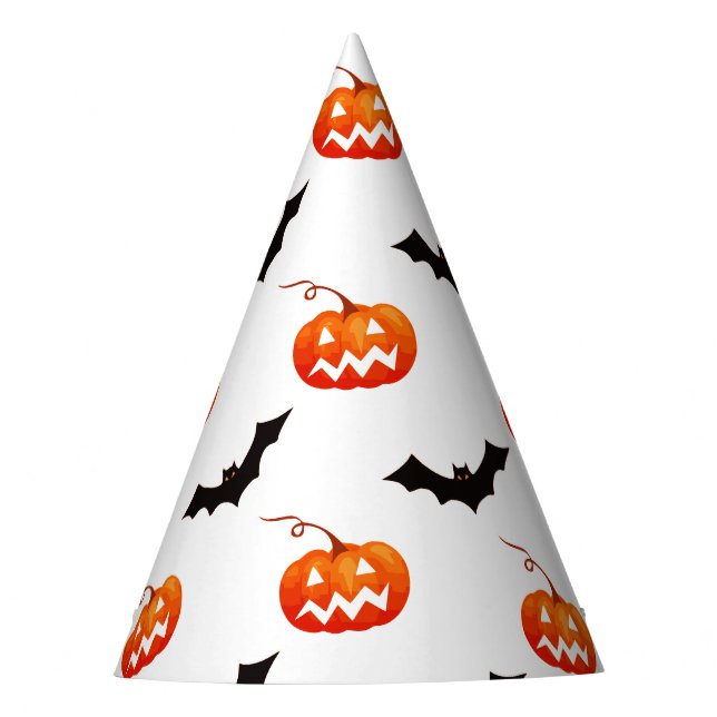 Chapéu De Festa Pumpkins e Morcegos, Truque ou Tratar, Boo (Frente)