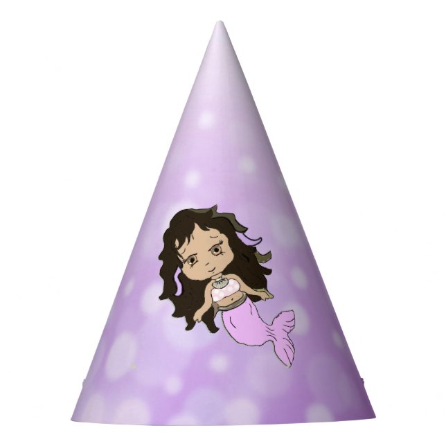 Chapéu De Festa Purpule Mermaid Birthday Hat (Frente)