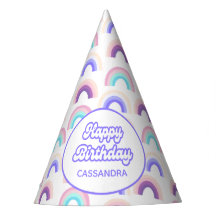 Púrpura Rosa Pastel Watercolor Partido Rainbow Hat