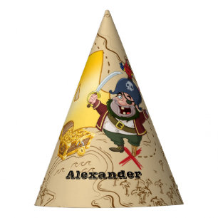 Chapéu De Festa Quarto Mapa do Tesouro Pirata de Aniversário