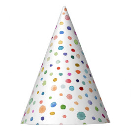 Chapéu De Festa Rainbow Confetti Watercolor Dots Party Hat
