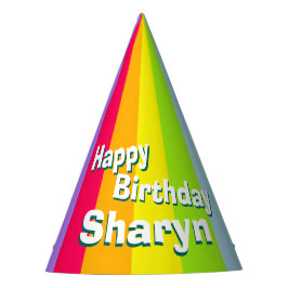 Chapéu De Festa Rainbow feliz aniversário nome personalizado