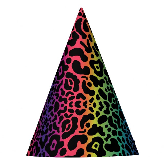 Chapéu De Festa Rainbow Leopard Party Hat (Frente)