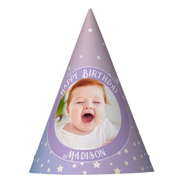 Chapéu De Festa Rainbow Little Stars Foto Crianças Foto Aniversári (Frente)