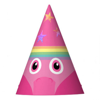 Chapéu De Festa Rainbow Unicorn Face Figurume Party Hat Rosa