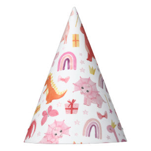 Chapéu De Festa Raiz Rosa Bebê Dino Dinossaur Aniversário