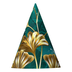 Chapéu De Festa Ramificação com Ouro deixa Ginko Biloba
