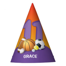 Chapéu De Festa Rapariga 11 Birthday Sports Balls