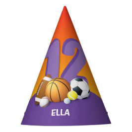 Chapéu De Festa Rapariga 12 Birthday Sports Balls