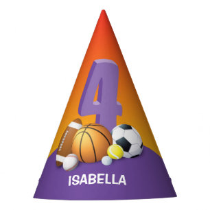 Chapéu De Festa Rapariga 4 de aniversário de esportes