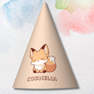 Chapéu De Festa Raposa Sorridente Pequena e Fofa com Nome Personal