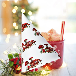 Chapéu De Festa Red Berry Garden Greenery Toadstool Magic Mushroom