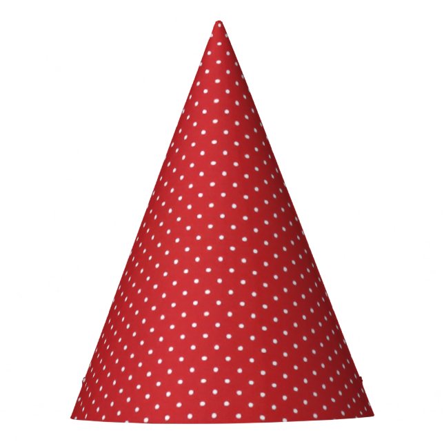 Chapéu De Festa Red Micro White Dots Party Hat (Frente)